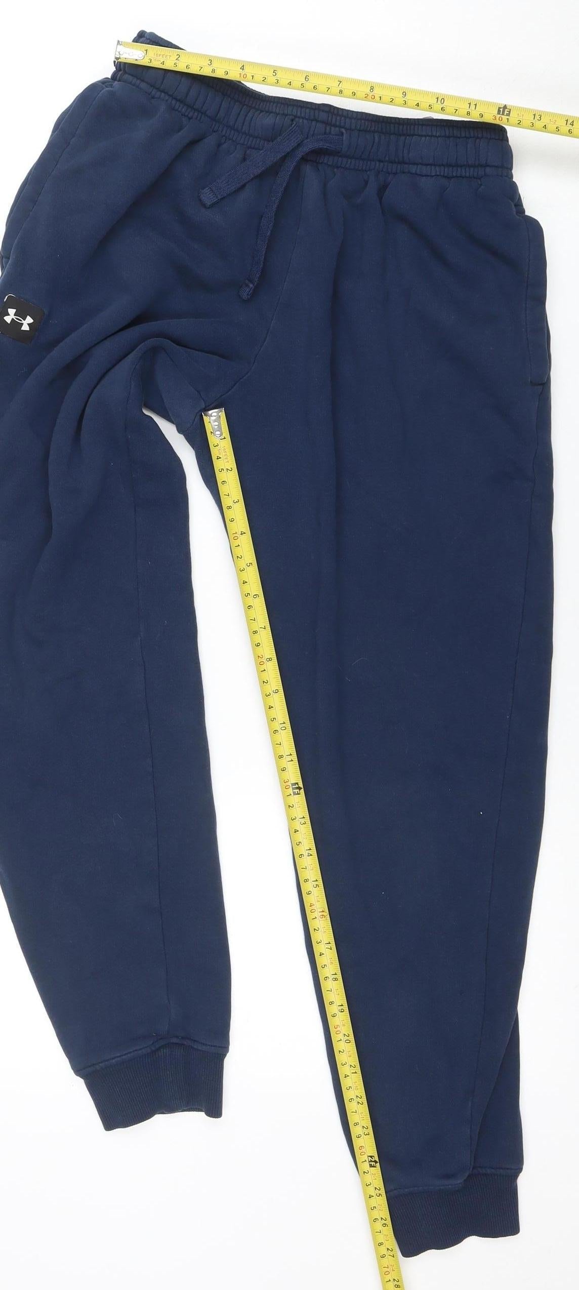 Under Armour Boys Blue Jogger Sweatpants M Relaxed Fit Fleece Activewear