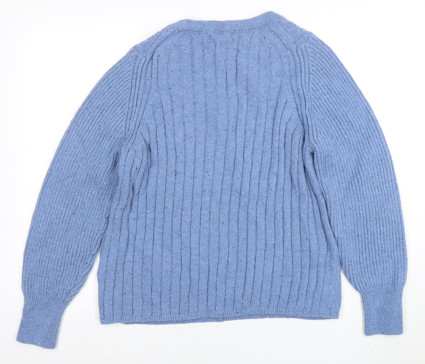 Per Una Women's Blue Wool Blend Henley Jumper Size L