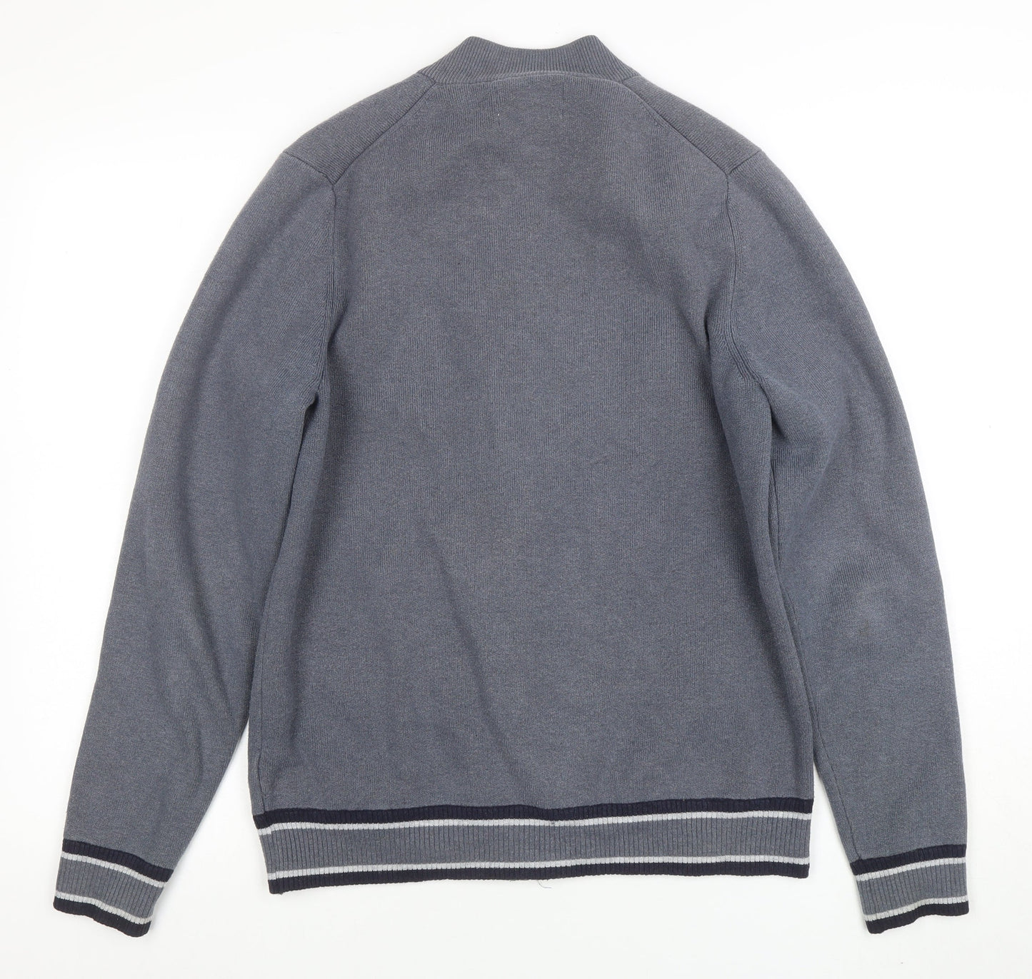 Marks and Spencer Men's Grey Full Zip Cotton Blend Sweatshirt M