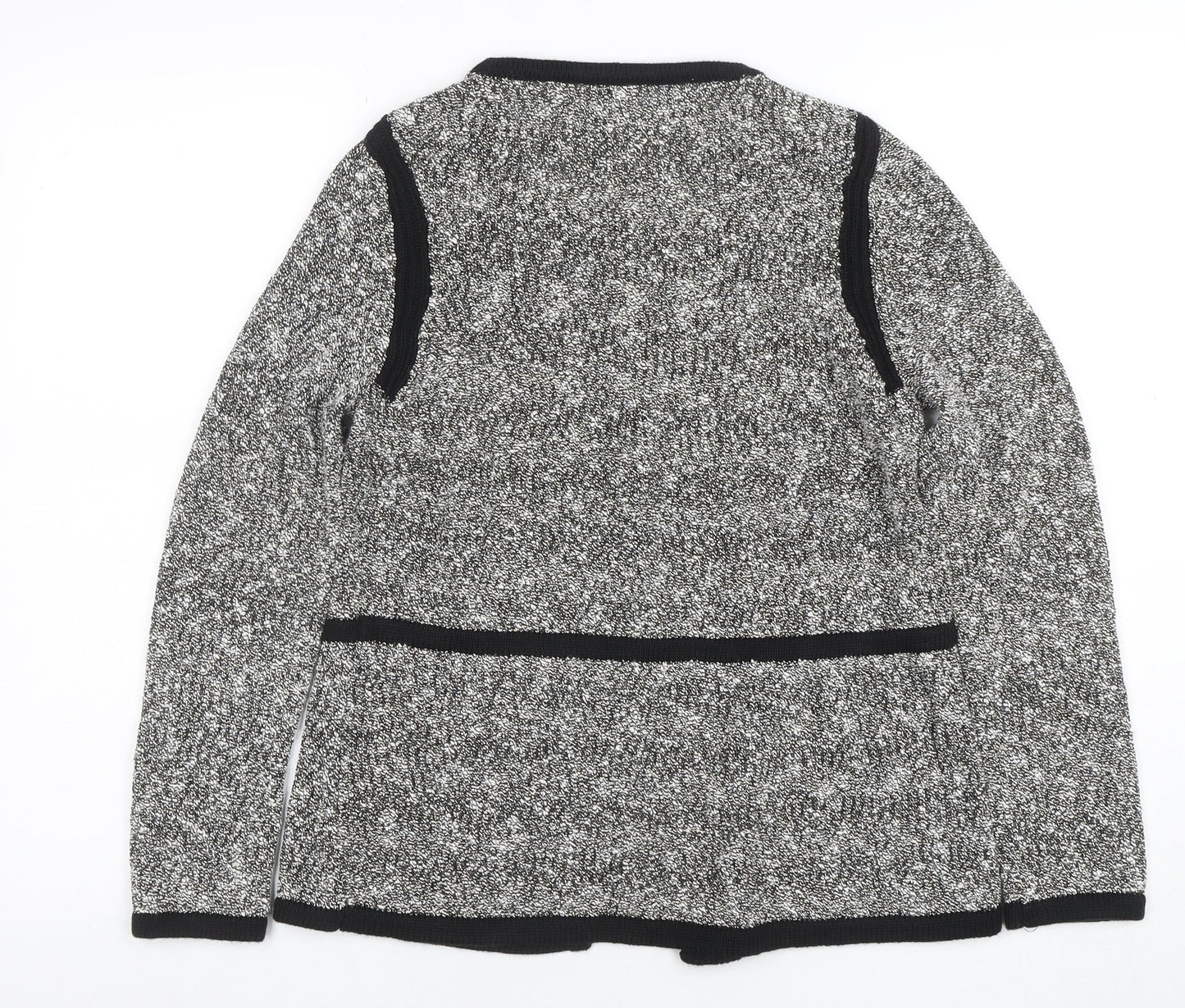 Monsoon Women’s Grey Knit Cardigan Small Long Sleeve Cotton Blend