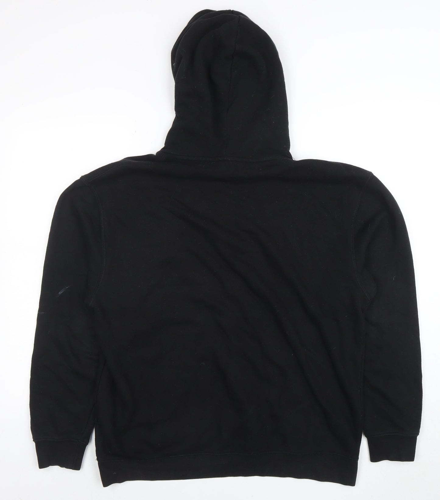 H&M Divided Mens Black Pullover Hoodie M Embroidered Logo