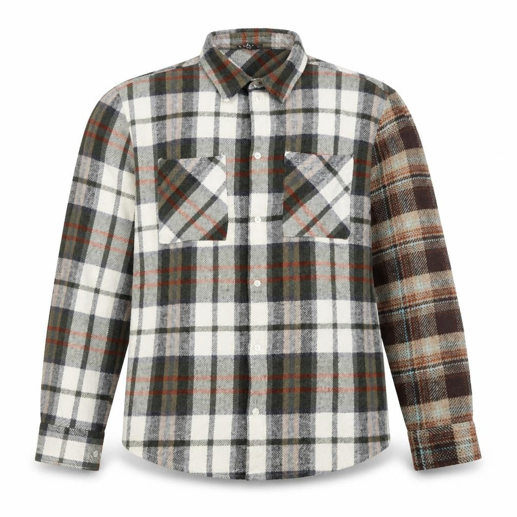 boohooMAN Men's Multicoloured Checked Flannel Button-Up Shirt M