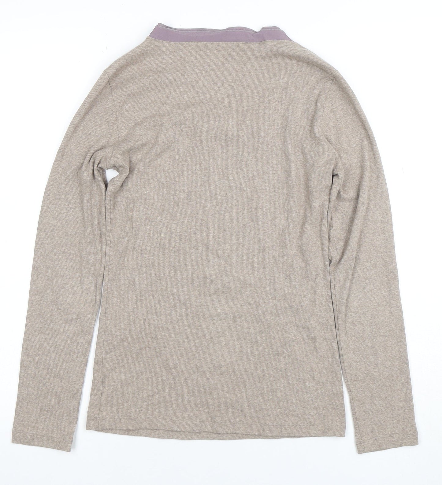 Fabiana Filippi Women Beige Long Sleeve Silk Blend Top Size 10