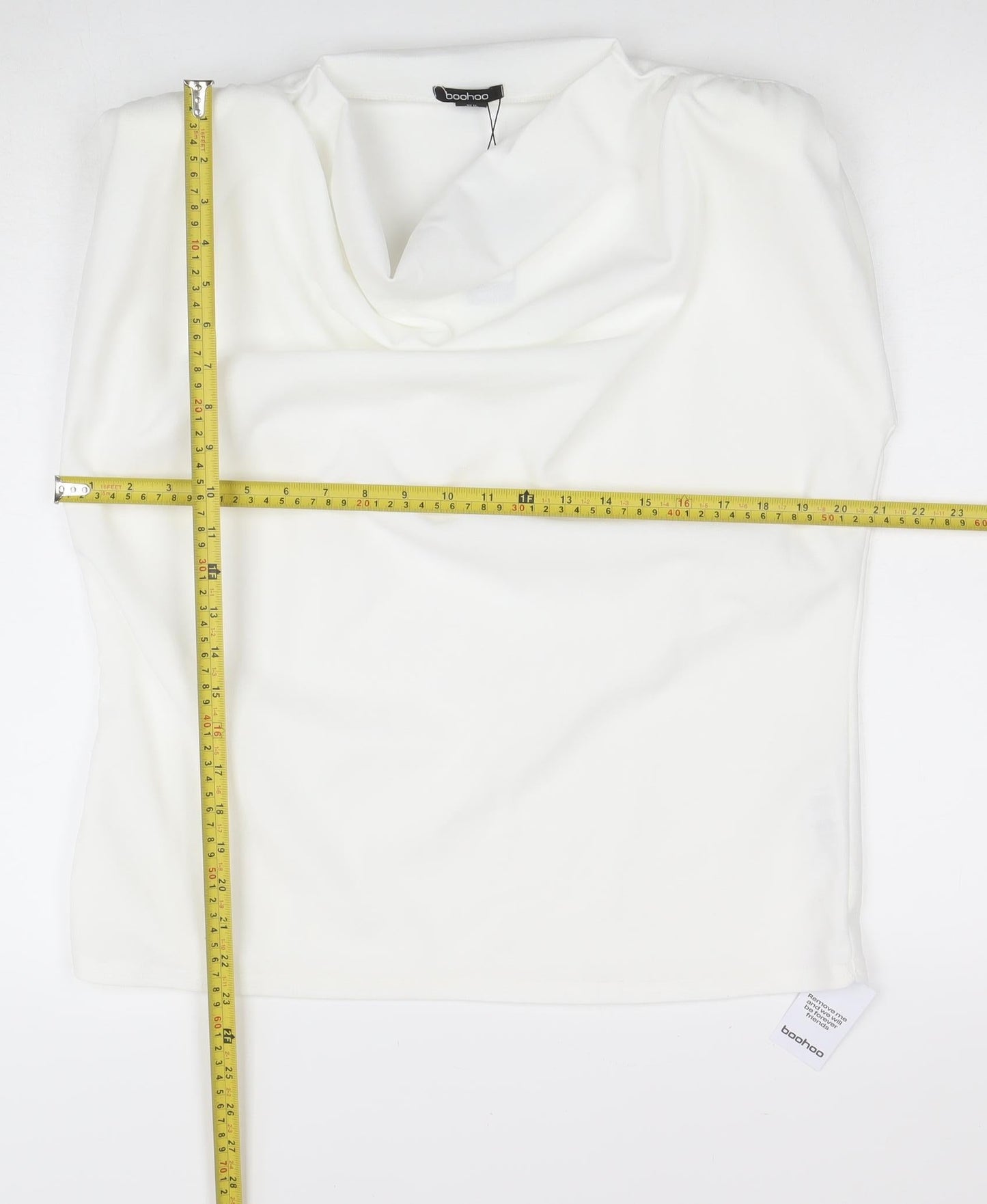 Boohoo Women's White Strapless Basic Stretch Tank Top Size 16