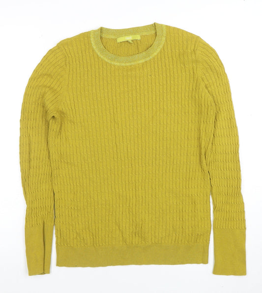 Next Women's Green Cable-Knit Crew Neck Long Sleeve Jumper Size 12