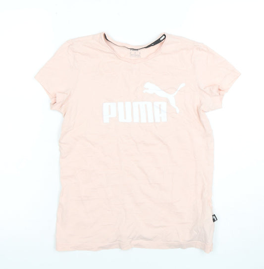 Puma Women's Pink Short Sleeve Classic Cotton Crew Neck T-Shirt XS