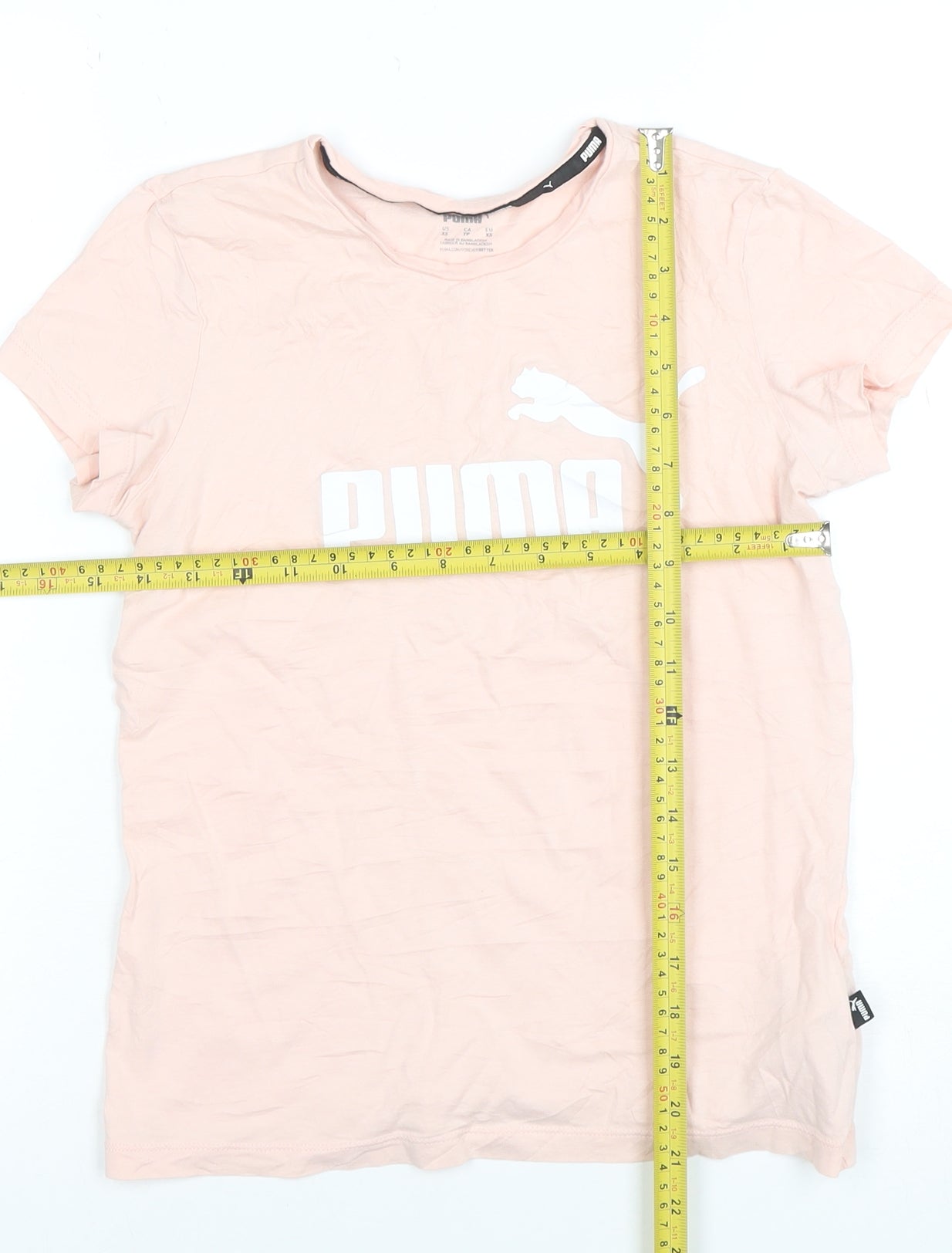 Puma Women's Pink Short Sleeve Classic Cotton Crew Neck T-Shirt XS
