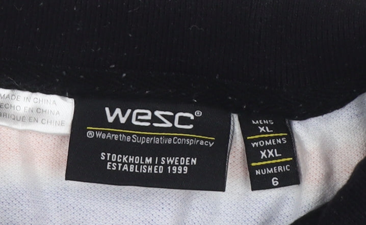WESC Men's Multicoloured Striped Cotton Polo Shirt XL
