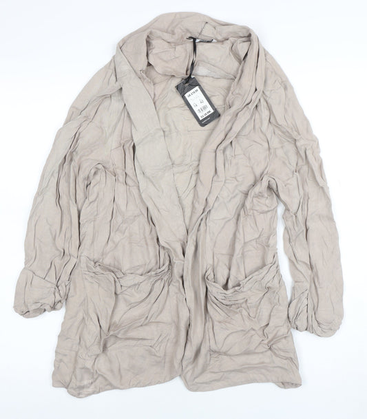 New Look Women’s Beige Long Sleeve Viscose Relaxed Blazer UK 14