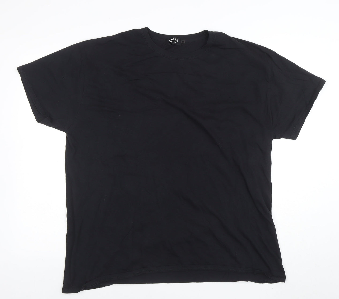 BoohooMAN Men's Black Space Graphic Print T-Shirt Size L