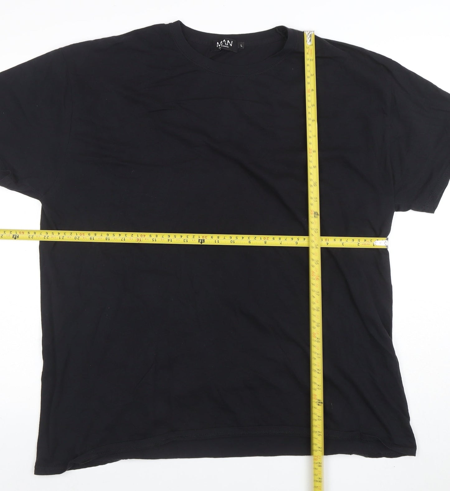 BoohooMAN Men's Black Space Graphic Print T-Shirt Size L