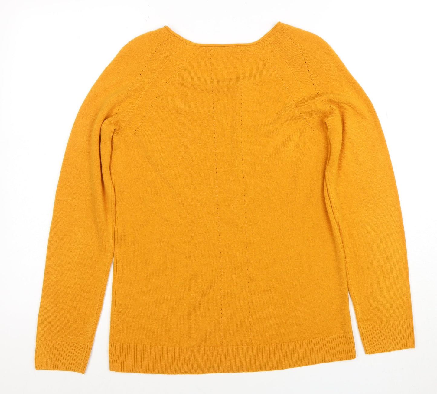 Tu Women’s Yellow Acrylic Long Sleeve Scoop Neck Jumper Size 10