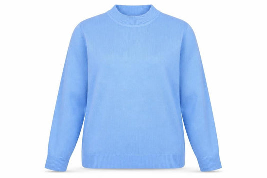 Damart Women's Blue Mock Neck Acrylic Jumper Size 2XL