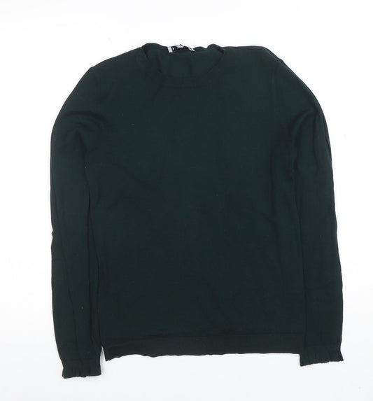Warehouse Womens Green Crew Neck Long Sleeve Knit Jumper Size 10