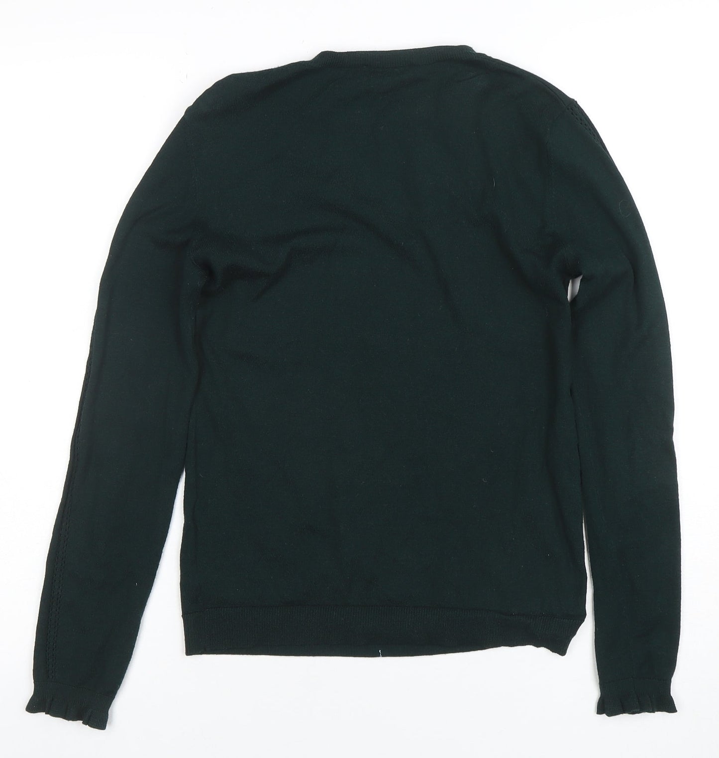 Warehouse Womens Green Crew Neck Long Sleeve Knit Jumper Size 10