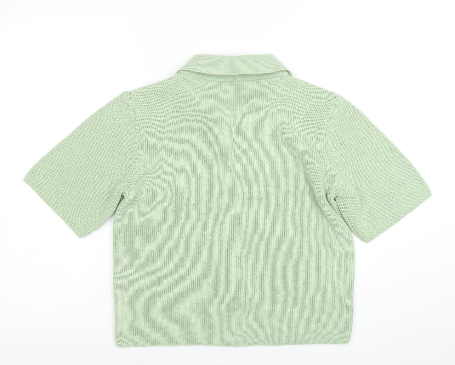 ASOS Design Women's Green Cardigan UK 6 Short Sleeve Collared Knit