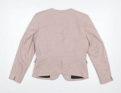 H&M Women Beige Tailored Suit Jacket Size 12 Regular Fit Blazer