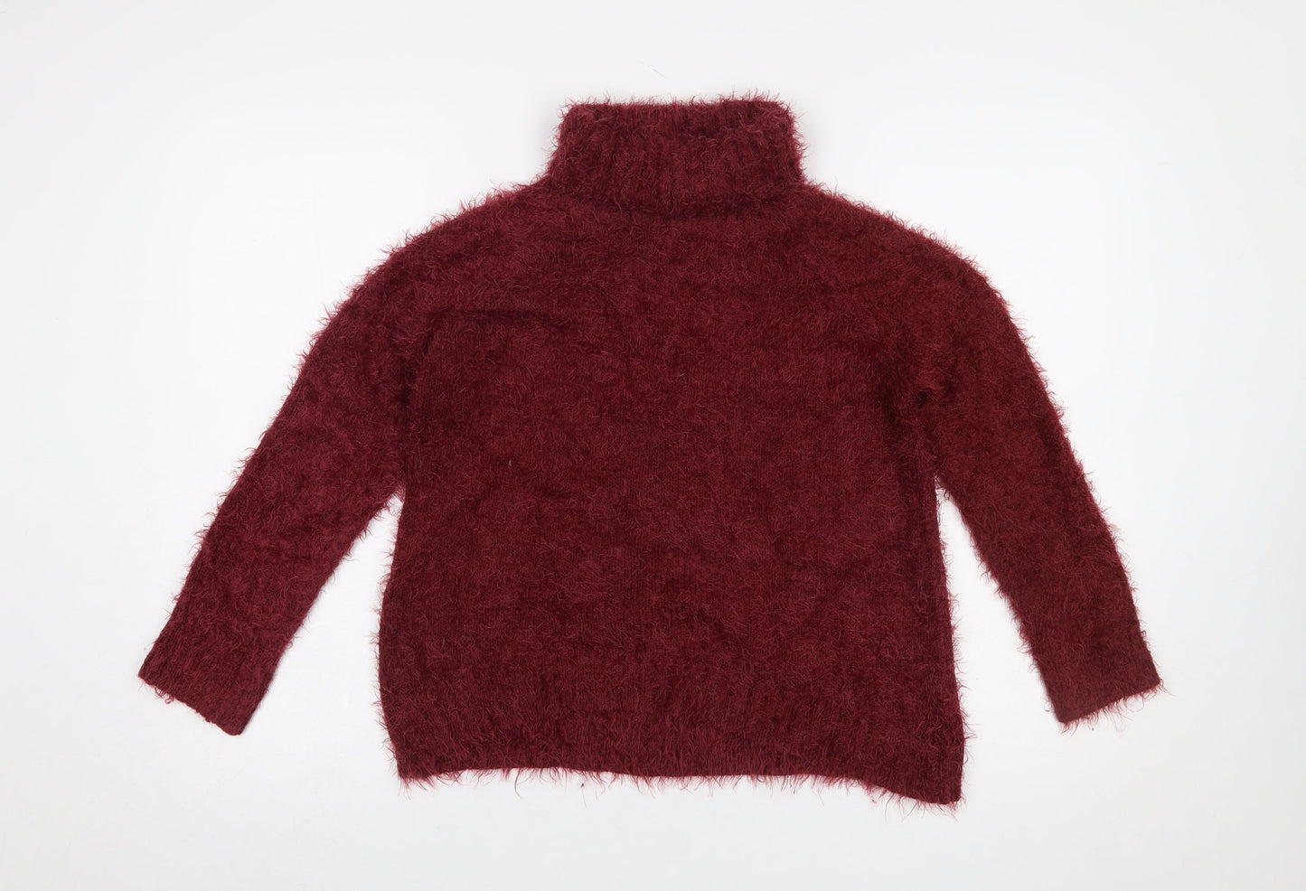 Goldie Women’s Red Roll Neck Fluffy Knit Jumper One Size