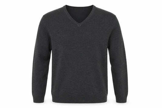 Marks & Spencer Men Grey V-Neck Acrylic Jumper Size L