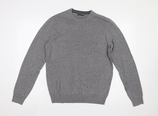 Inextenso Men's Grey Cotton Blend Crew Neck Jumper M Regular Fit