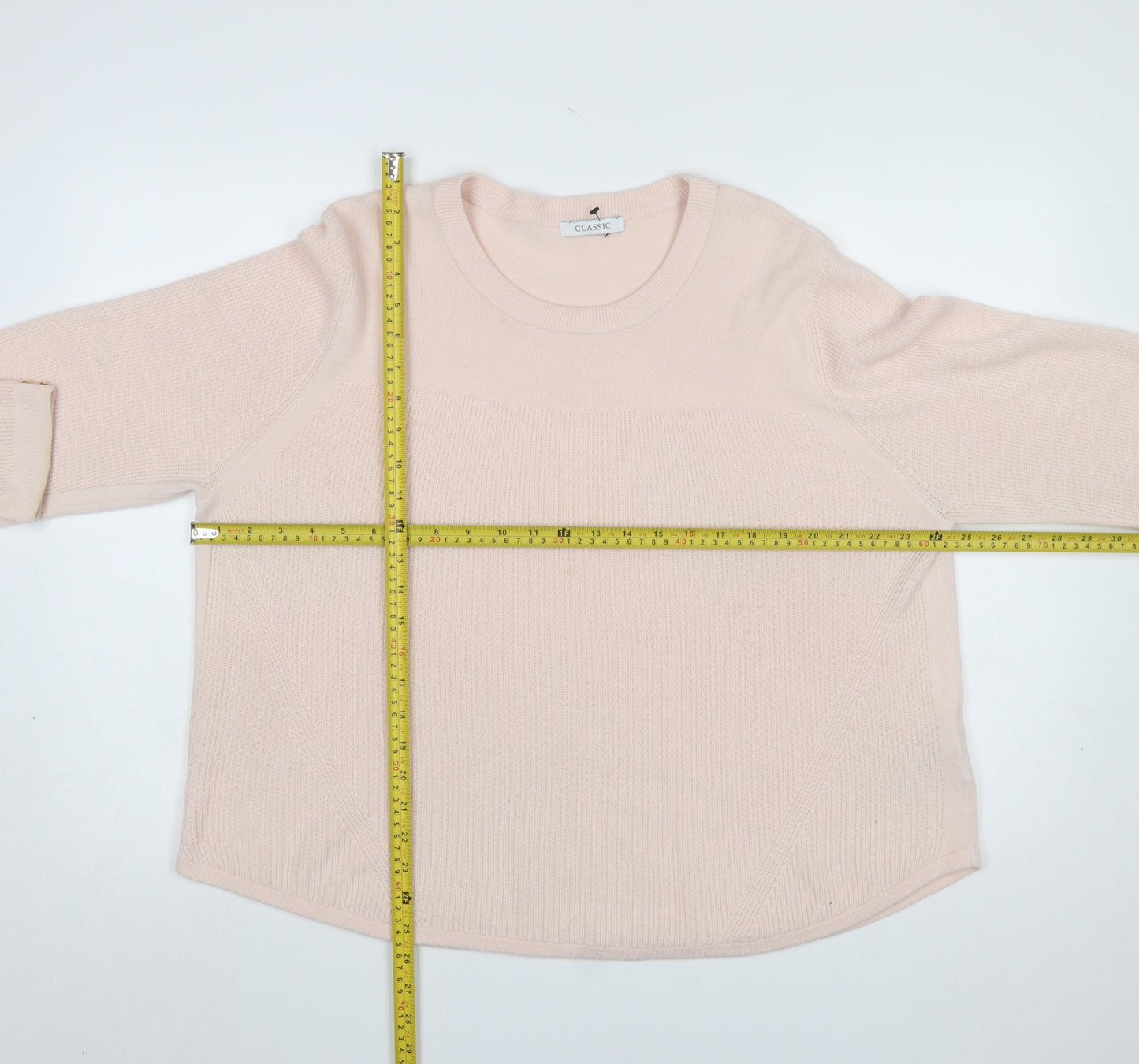 Marks and Spencer Womens Pink Crew Neck Long Sleeve Acrylic Jumper Size 20