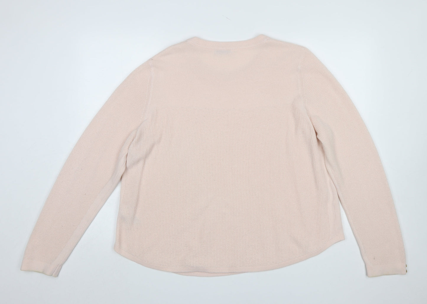 Marks and Spencer Womens Pink Crew Neck Long Sleeve Acrylic Jumper Size 20
