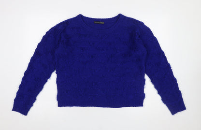 Additional front view of Atmosphere Women's Blue Acrylic Knit Jumper, size 12
