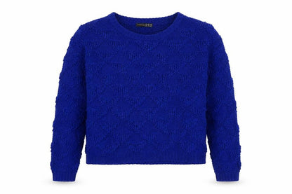 Front view of Atmosphere Women's Blue Acrylic Knit Jumper, size 12