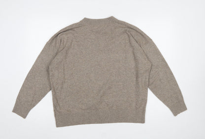 Marks & Spencer Womens Beige V-Neck Knit Pullover Jumper L
