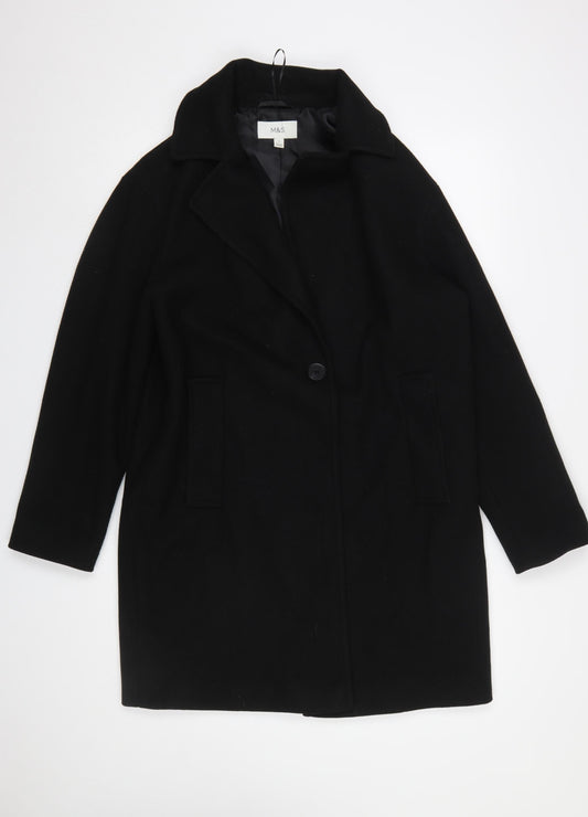 Marks and Spencer Women's Black Size 12 Mid-Length Overcoat