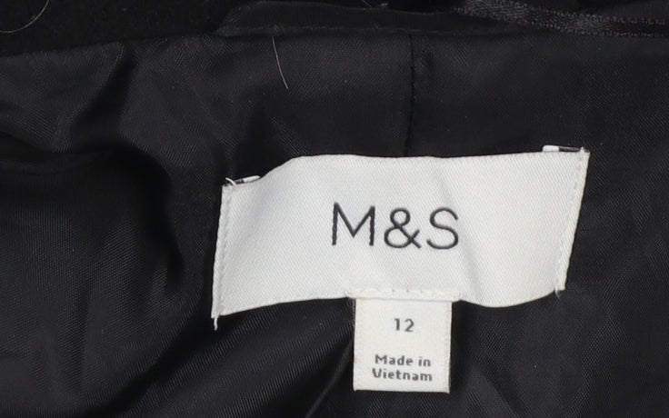 Marks and Spencer Women's Black Size 12 Mid-Length Overcoat