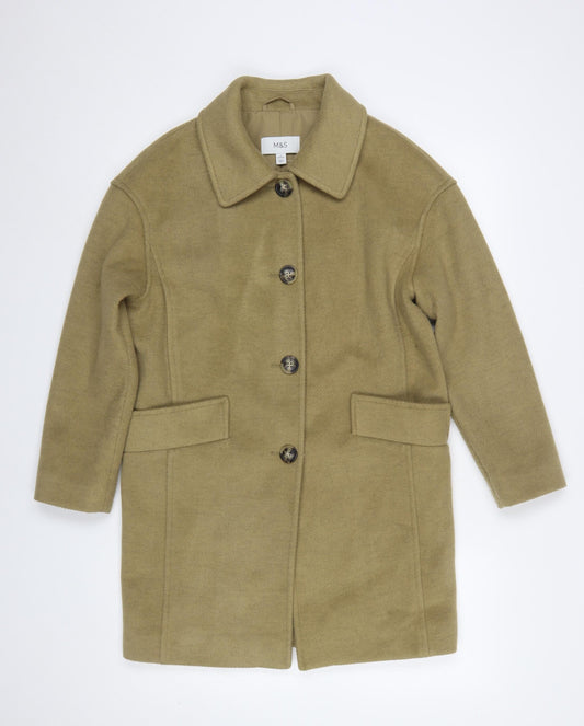 Marks and Spencer Women’s Beige Wool Blend Petite Coat Size 6
