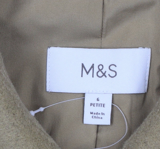 Marks and Spencer Women’s Beige Wool Blend Petite Coat Size 6