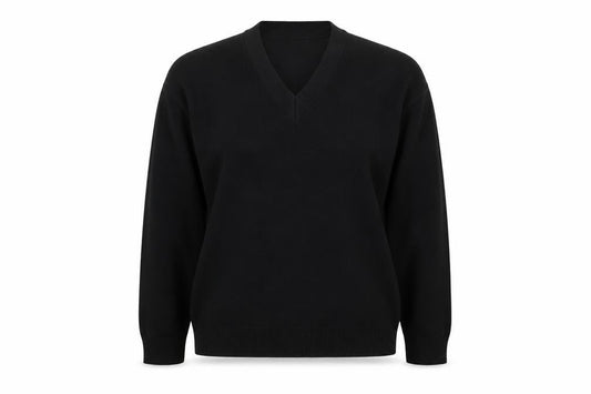 Marks & Spencer Womens Black V-Neck Cotton Jumper Size M