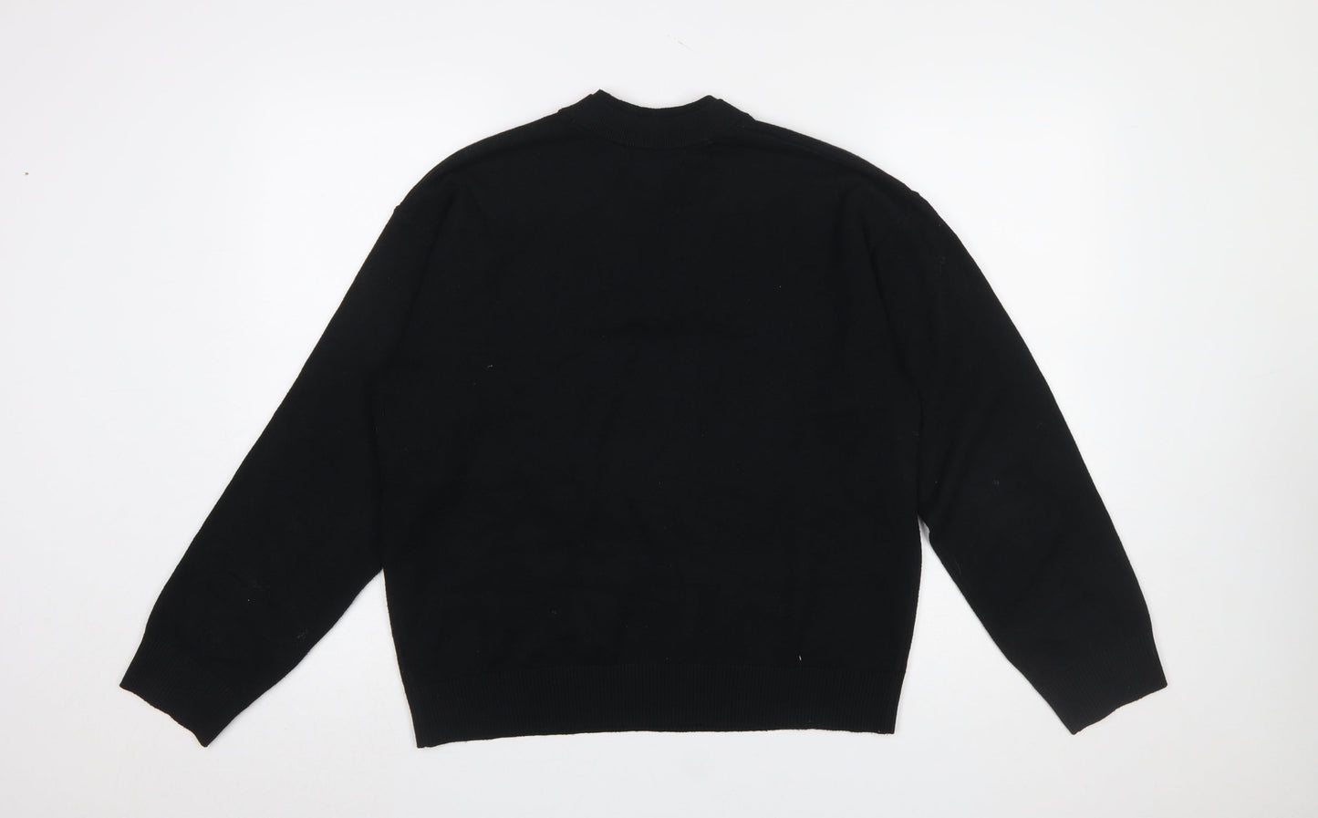 Marks and Spencer Womens Black V-Neck Cotton Jumper Size M
