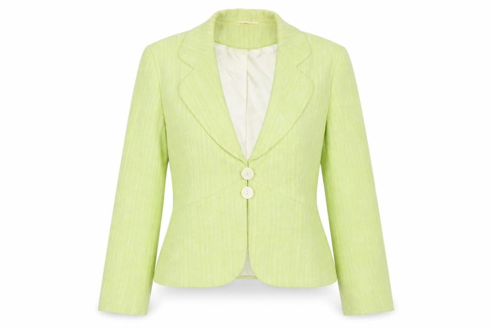 Planet Women's Green Cotton Blend Tailored Blazer UK 14