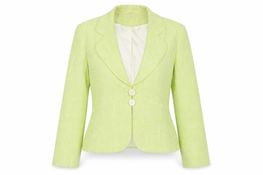 Planet Women's Green Cotton Blend Tailored Blazer UK 14