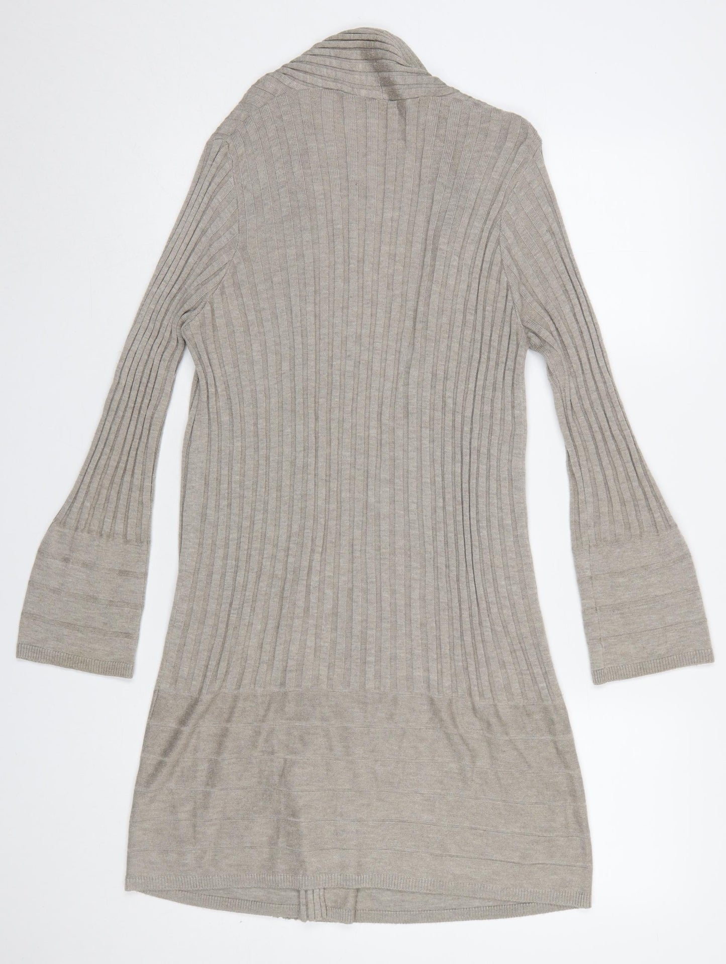 Marks and Spencer Per Una Women’s Beige Ribbed Long Sleeve Cardigan Size 14