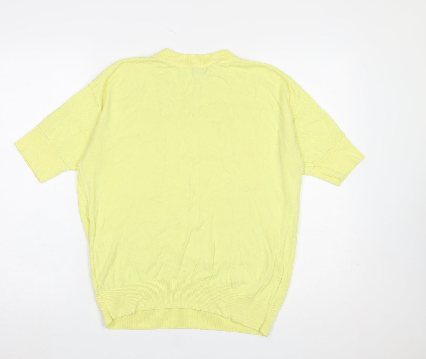 Paraphrase Women's Yellow Short Sleeve Knit Pullover Jumper Size L