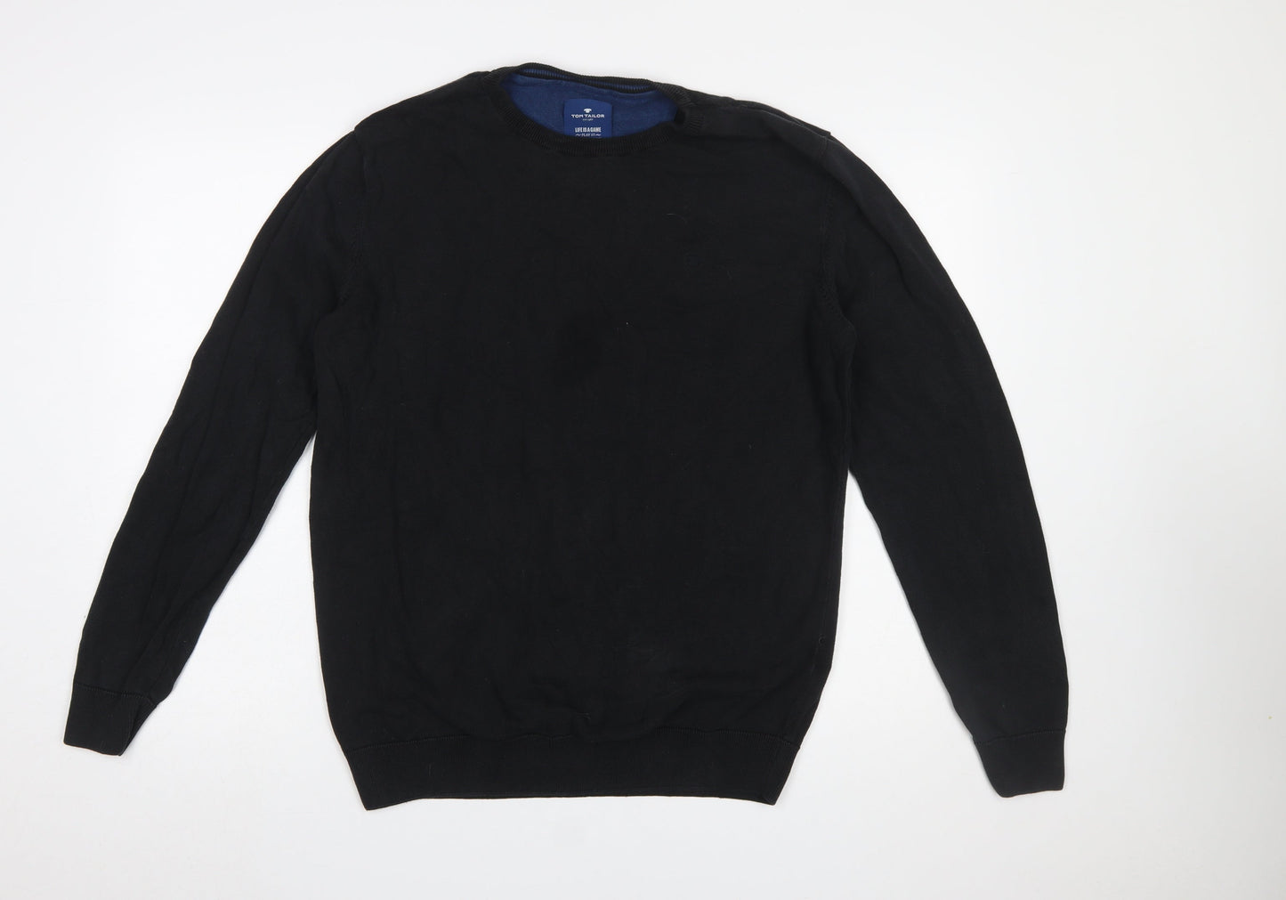 Tom Tailor Men’s Black XL Cotton Crew Neck Jumper