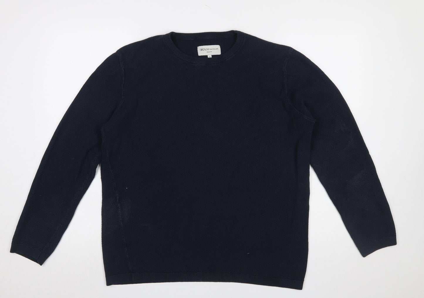 Tom Tailor Men’s Blue XL Crew Neck Classic Knit Jumper
