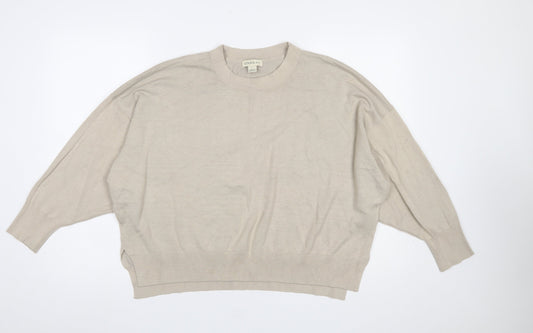 Oasis Petite Women’s Beige L Pullover Knit Jumper Relaxed Fit