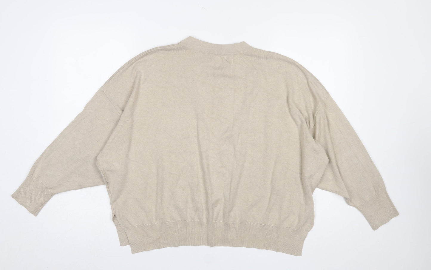Oasis Petite Women’s Beige L Pullover Knit Jumper Relaxed Fit