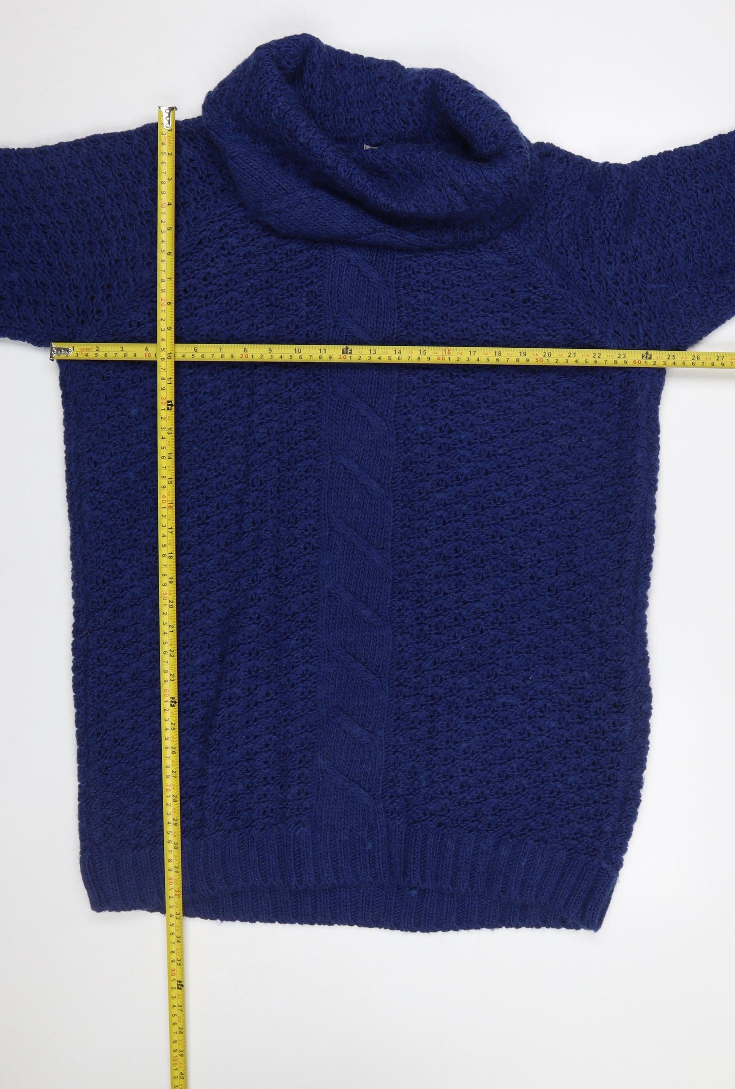 Tu Women's Blue Cowl Neck Chunky Knit Jumper Size 16
