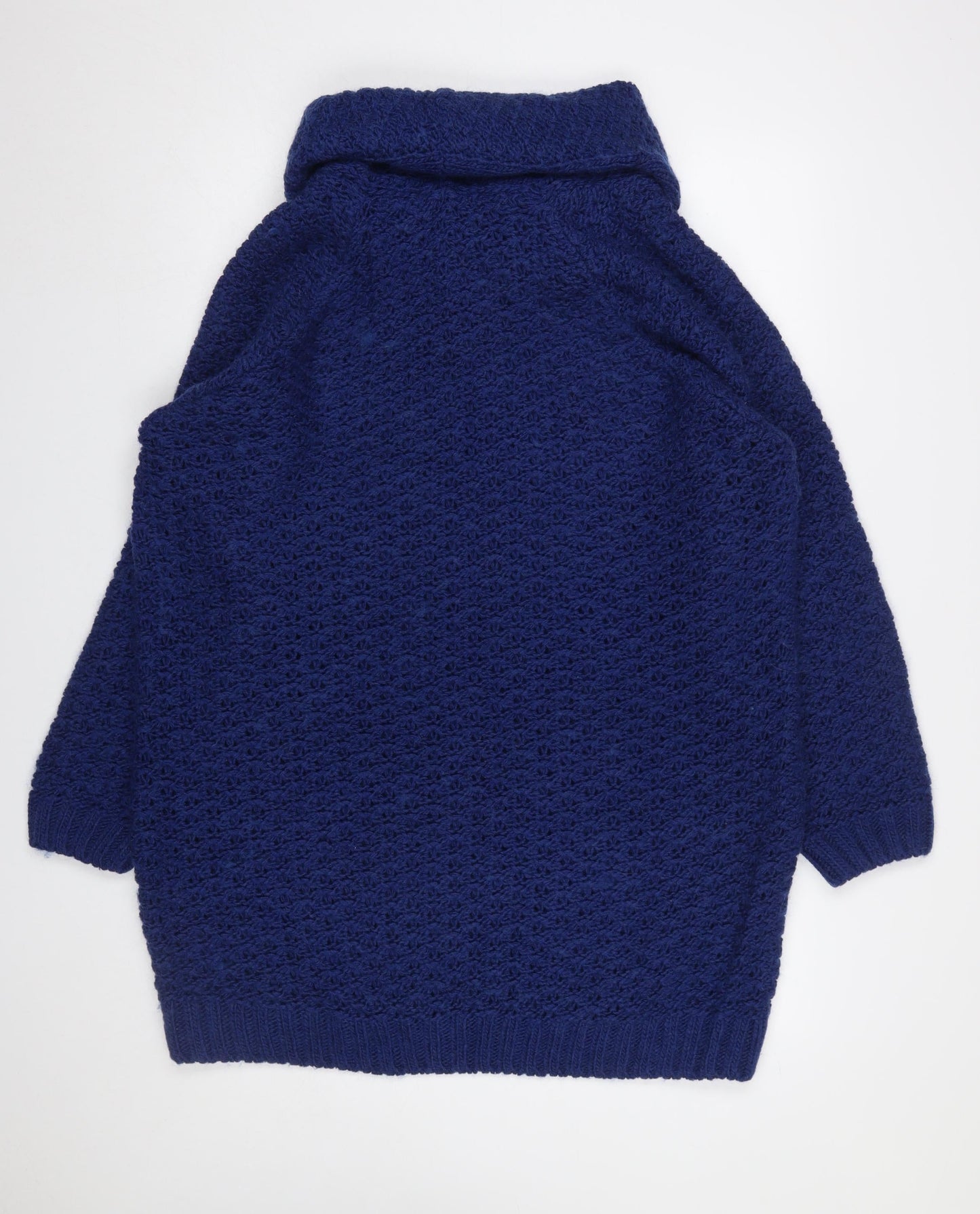 Tu Women's Blue Cowl Neck Chunky Knit Jumper Size 16