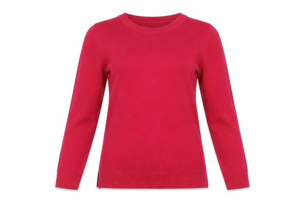 Marks & Spencer Women's Red Acrylic Crew Neck Jumper Size 6