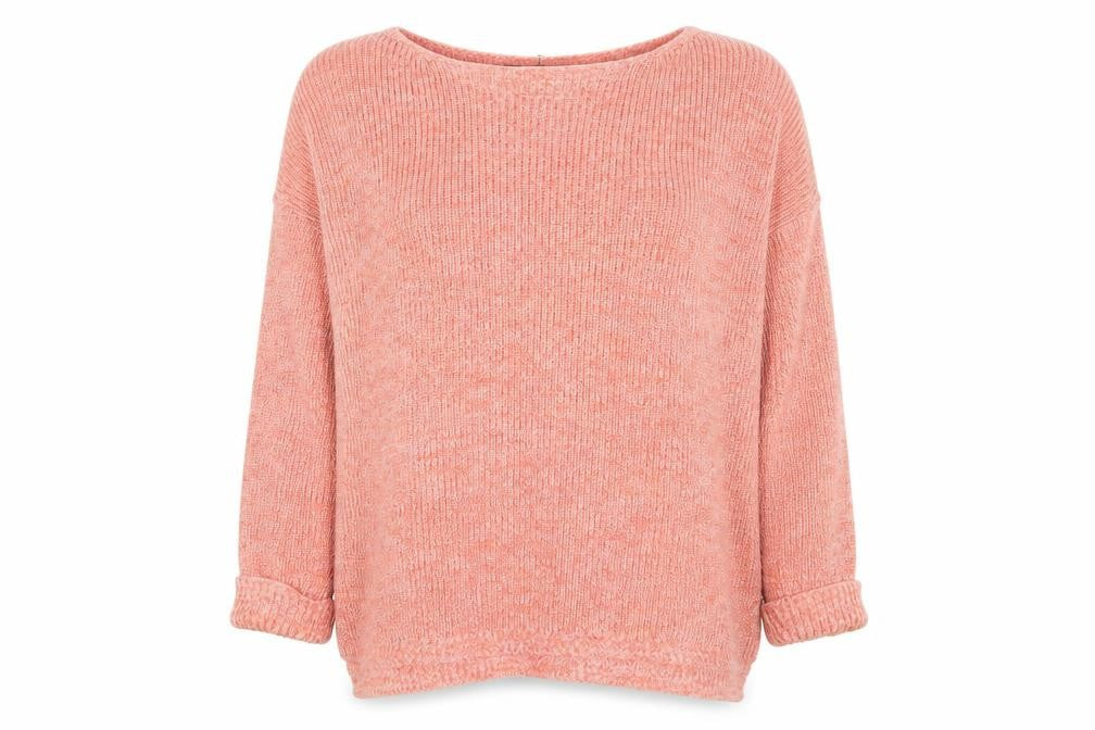 Marks & Spencer Women’s Orange Knit Cotton XL Boat Neck Jumper