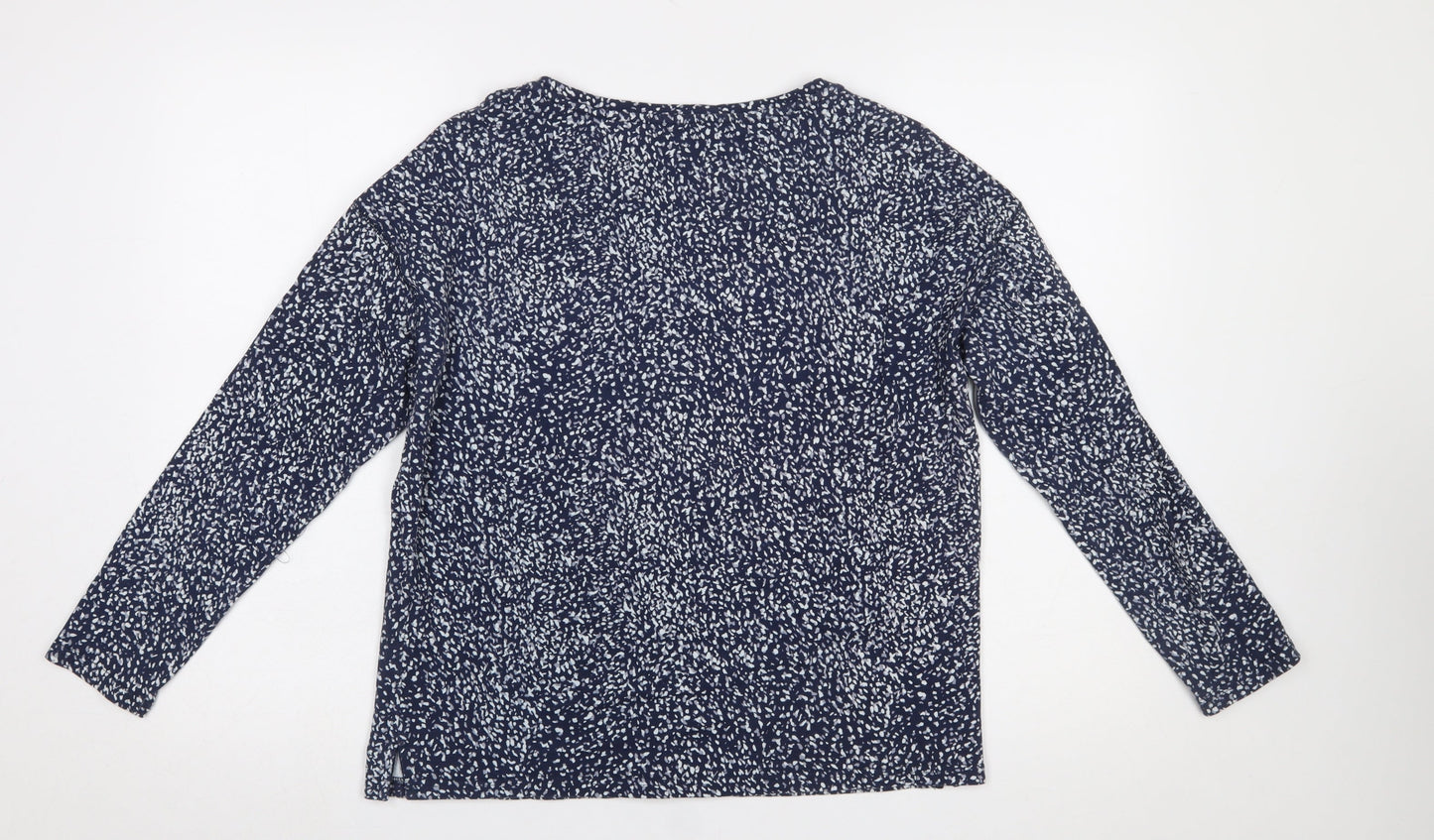 Joules Womens Blue Floral Long Sleeve Cotton T-Shirt UK 10