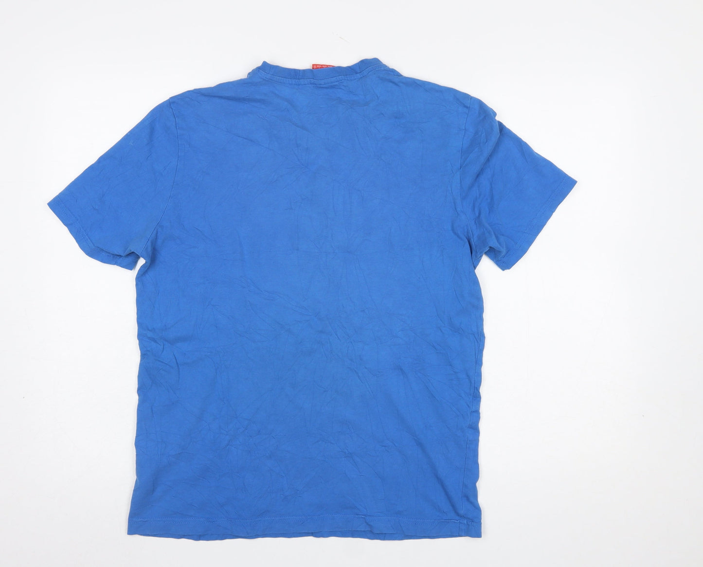 Puma Men's Blue Graphic Logo Crew Neck Cotton T-Shirt Size M