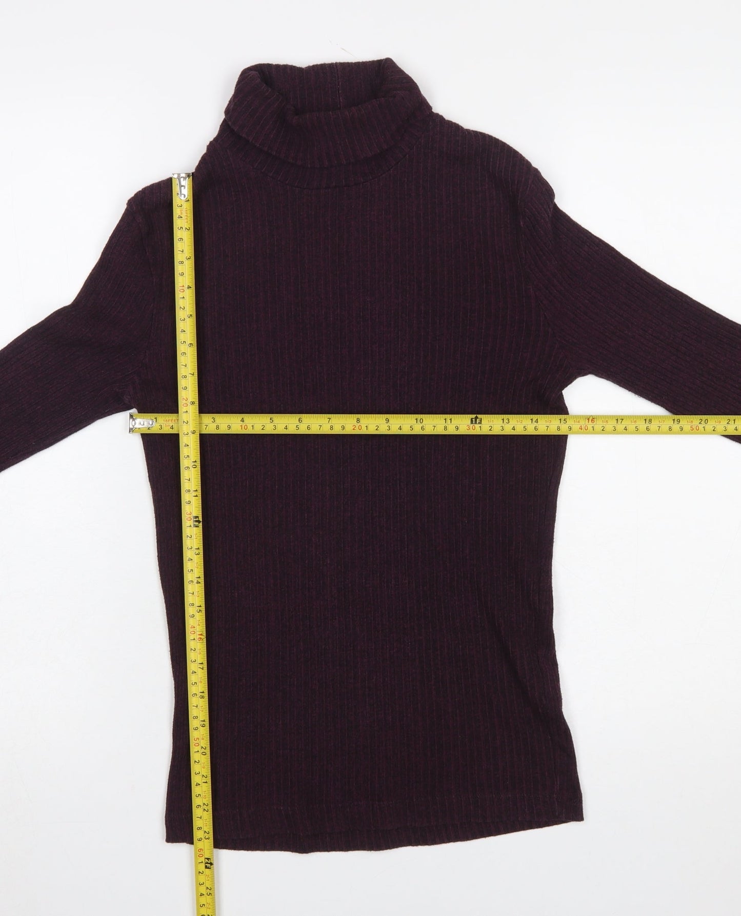 River Island Women’s Purple Roll Neck Knit Long Sleeve Top Size S